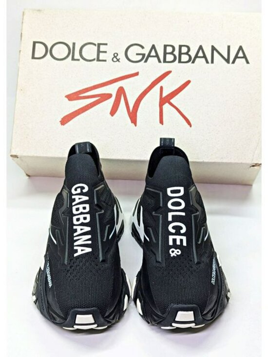 Dolce & Gabbana Men\'s Black Knit Fabric Sorrento Sneakers Size 39 (MSRP $695) main image 5